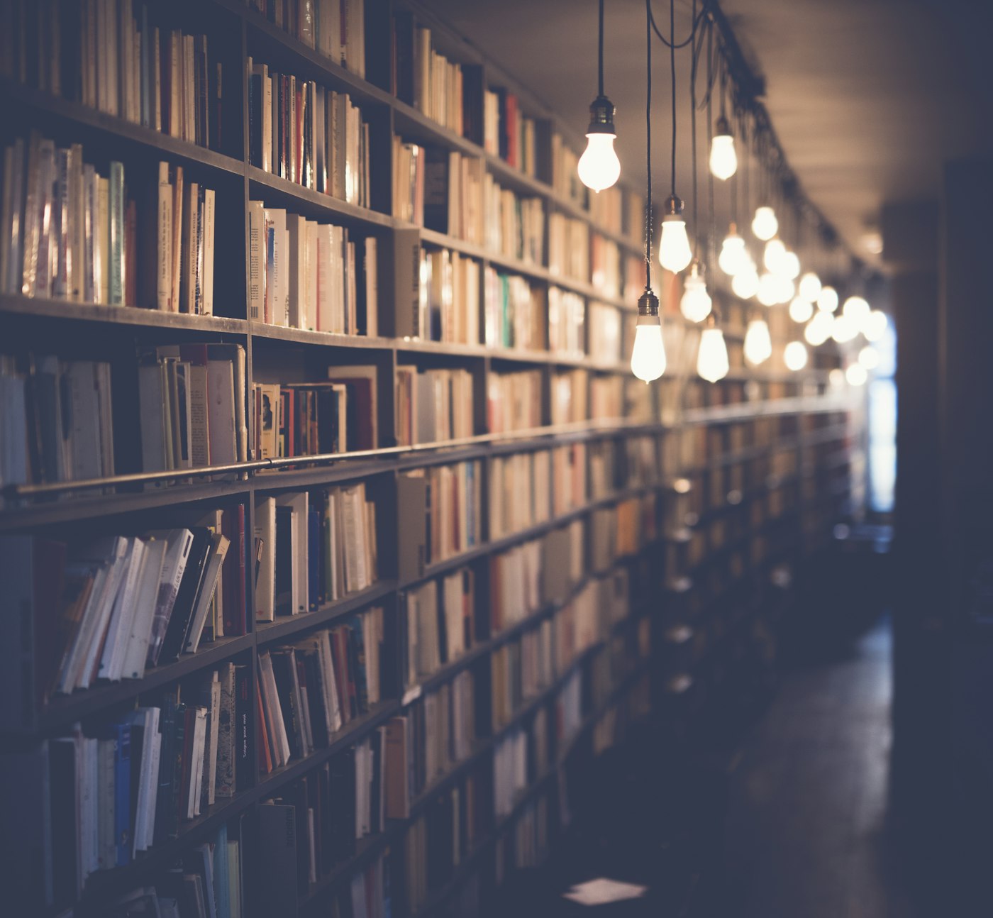 Open books in a library